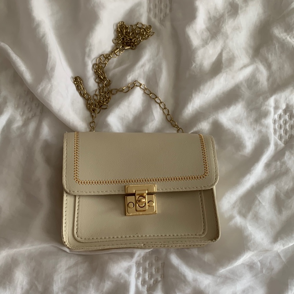 Beige and gold purse